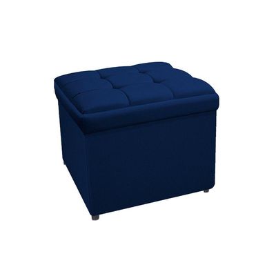 Kit Cabeceira Calçadeira Copenhague 100cm Solteiro Azul
