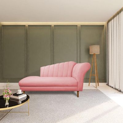 Divã Recife Suede 165 Cm Pés Chanfrado Castanho - D'rossi Cor Rose