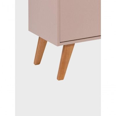 Aparador Buffet 90cm Retro Mdf Rosa Madri - On Móveis