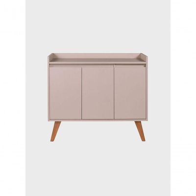 Aparador Buffet 90cm Retro Mdf Rosa Madri - On Móveis