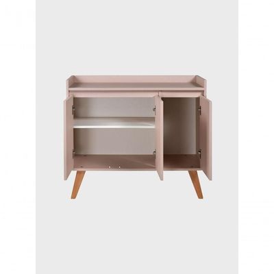 Aparador Buffet 90cm Retro Mdf Rosa Madri - On Móveis