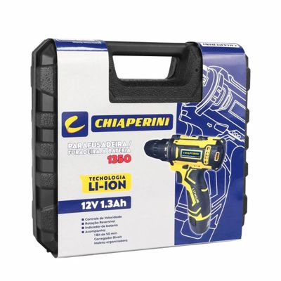 Furadeira Parafusadeira Chiaperini 1350 3/8 A Bateria 12V 1.3amp Carregador Bivolt