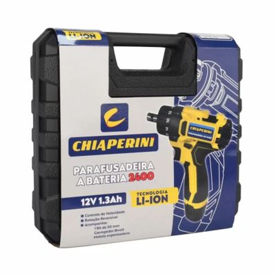 Furadeira Parafusadeira Chiaperini 2400 1/4 A Bateria 12V 1.3amp Carregador Bivolt