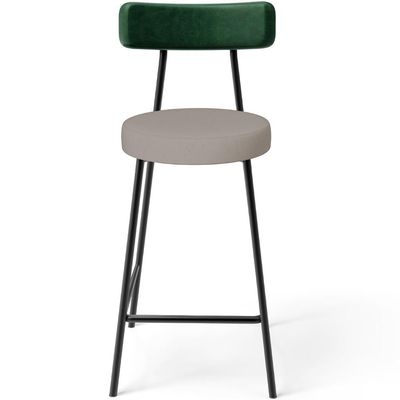 Kit 03 Banquetas Baixa Cozinha E Sala Jantar Bancada Milão L02 Facto Verde Linho Bege - Lyam Decor
