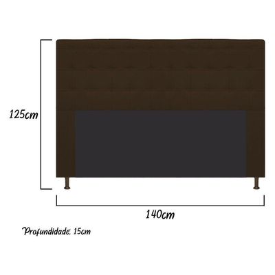 Cabeceira Estofada Dama 140cm Casal Suede Marrom