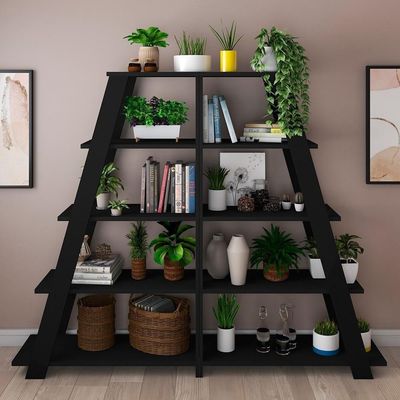 Kit 2 Estante Multiuso Decorativa 5 Prateleiras Stela A06 Preto - Mpozenato