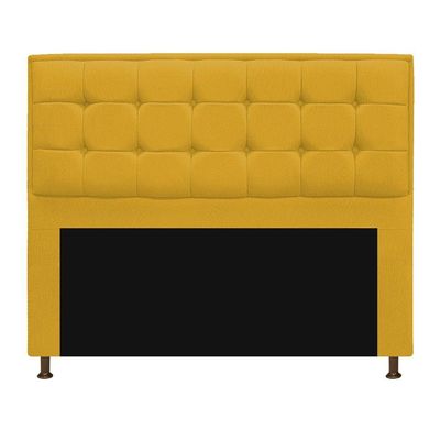 Cabeceira Copenhague 140cm Casal Suede Amarelo Adj Decor