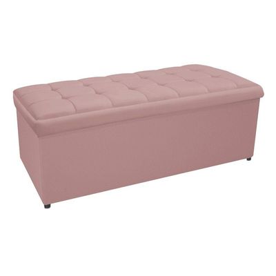 Kit Cabeceira e Calçadeira Copenhague 160cm Queen Size Rosê