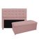Kit Cabeceira e Calçadeira Copenhague 160cm Queen Size Rosê