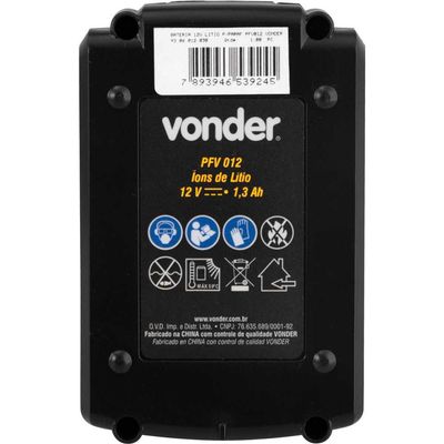 Bateria 12V Litio P/Parafusadeira Furadeira Pfv012 Vonder