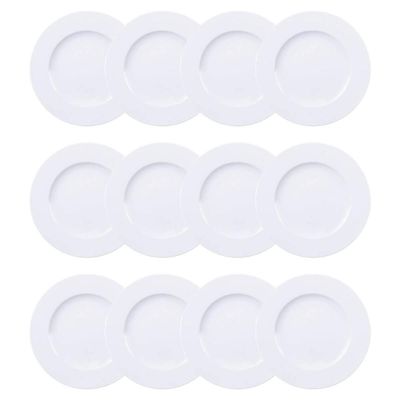 12 Pratos Rasos de Jantar Branco Liso Porcelana 28cm Tramontina Maria Augusta