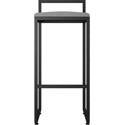 Banqueta Alta Para Cozinha Sala De Jantar Hanna L02 Preto Corano Cinza - Lyam Decor