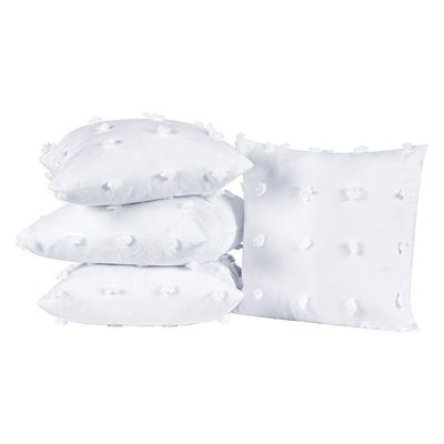 Capas De Almofadas Poppy 45cm X 45cm 04 Peças - cor da versão Branco