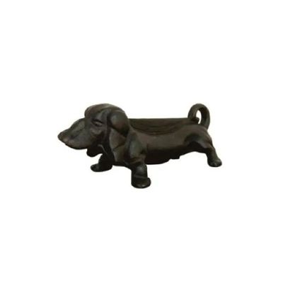 Capacho Formato Cachorro Ferro Fundido Cor Preto 38x14cm