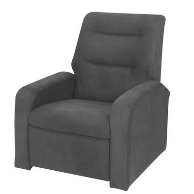 Poltrona Reclinável Classic em Veludo com 2 Posições Matrix Cinza