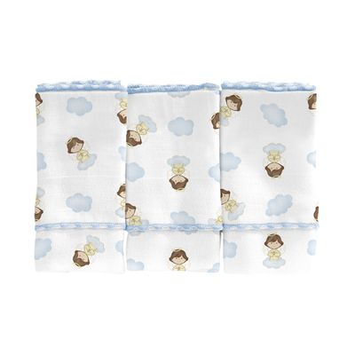 KIT TOALHA DE BANHO BEBE E 6 PANOS DE BOCA ANJINHO Rosa