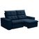 Sofá Retrátil Reclinável Para Sala 3 Lugares 210cm Vincent F04 Veludo Azul - Lyam Decor