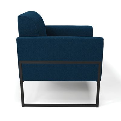 Poltrona Sala Estar Industrial Alta Preto Marisa Bouclê Azul D03 - D'Rossi