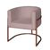 Poltrona Base Industrial Bronze Sala de Estar Lety Veludo Rose