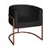 Poltrona Base Industrial Bronze Sala de Estar Lety Veludo Preto