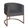 Poltrona Base Industrial Bronze Sala de Estar Lety Veludo Grafite