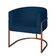 Poltrona Base Industrial Bronze Sala de Estar Lety Veludo Azul Marinho