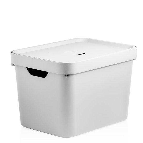 Caixa Organizadora com Tampa 18L Ou Cube CC450 Branca Branca
