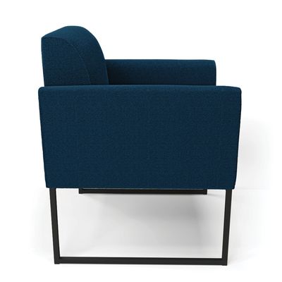 Poltrona Sala de Estar Industrial Preto Marisa Bouclê Azul D03 - D'Rossi