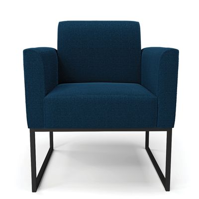 Poltrona Sala de Estar Industrial Preto Marisa Bouclê Azul D03 - D'Rossi