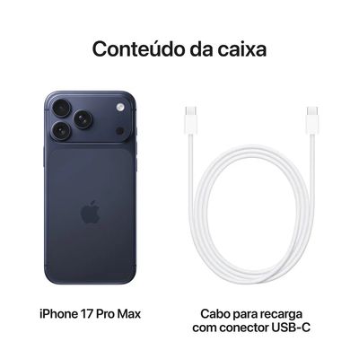 iPhone 17 Pro Max (1TB) Azul-intenso, Tela de 6,9", 5G e Câmera de 48MP
