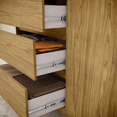 Cômoda Para Quarto Com 4 Gavetas E Armário - Vega Marrocos
