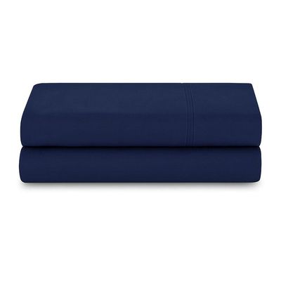 Lençol De Cima Avulso Minimal Liso Casal 01 Peça Malha 100% Algodão - Azul Marinho