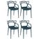 Kit 4 Cadeiras De Jantar Allegra Design Empilhável - Azul Marinho