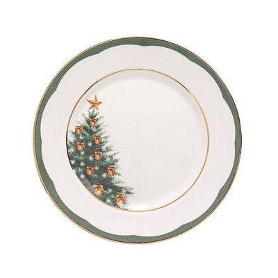 Prato Raso Copa E Cia Aquarelle Em Cerâmica Filetado árvore De Natal