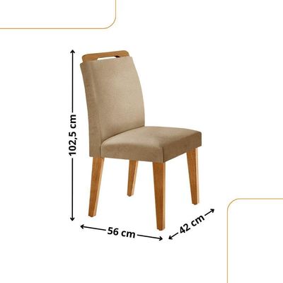 Conjunto Mesa Liz 120cm Em Mdf 4 Cadeiras Athenas Moderna Turim / Off White / Imbuia