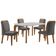 Conjunto Mesa Liz 120cm Em Mdf 4 Cadeiras Athenas Moderna Vel. Grafite Off White Imbuia