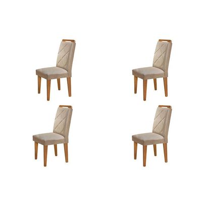 Conjunto Com 4 Cadeiras Para Sala De Jantar Melissa Rufato Imbuia/turim 07