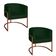Poltrona Base Industrial Bronze Kit 2 Lety Veludo Verde