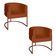 Poltrona Base Industrial Bronze Kit 2 Lety Veludo Terracota