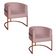 Poltrona Base Industrial Bronze Kit 2 Lety Veludo Rose