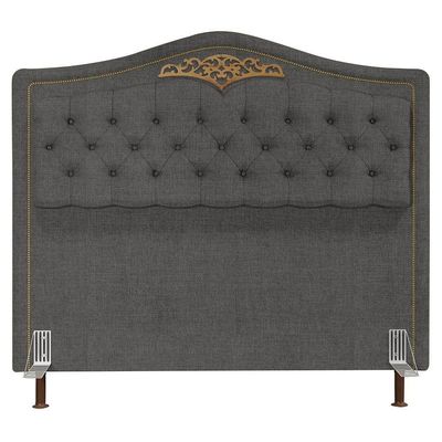 Cabeceira Cama Box Casal 195Cm Linho Grafite