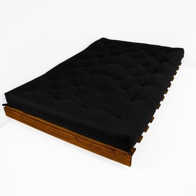 Sofá Cama Casal Futon Tokio D33 Madeira Maciça Imbuia - Preto