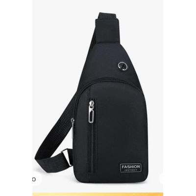 BOLSA MOCHILA IMPERMEÁVEL TRANSVERSAL CROSSBODY POCHETE DE PEITO PORTÁTIL ALÇA ÚNICA AJUSTÁVEL Único / Preto