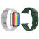 Kit 1 Smartwatch Iwo12 Lite Branco + 1 Pulseira Verde Escuro