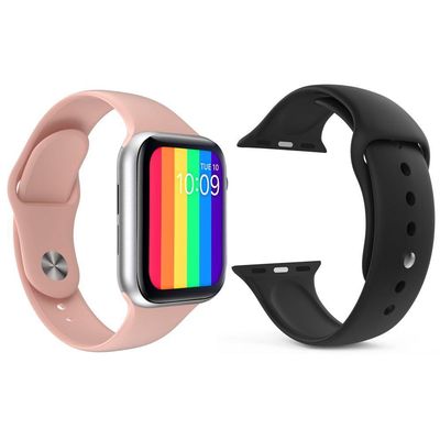 Kit 1 Smartwatch W26 Tela Infinita Rosa + 1 Pulseira Preto