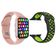 Kit 1 Smartwatch Rosa + 1 Pulseira Extra Sport Preto E Verde