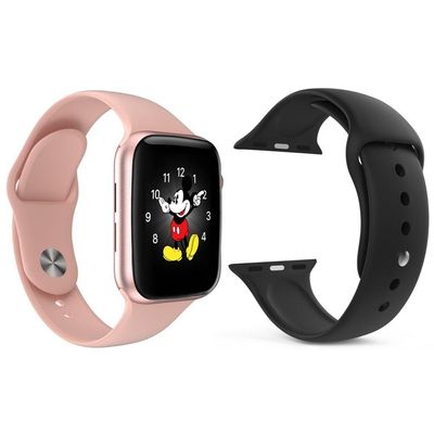Kit 1 Smartwatch Ld5 Rosa + 1 Pulseira Extra Silicone Preto