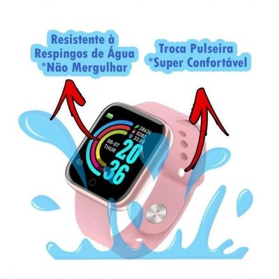 Relogio Inteligente Smartwatch D20 Rose +