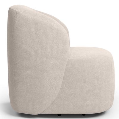 Kit 02 Poltronas Giratória Orgânica Para Sala Living Heidy F04 Bouclê Bege - Lyam Decor