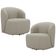 Kit 02 Poltronas Giratória Orgânica Para Sala Living Heidy F04 Linho Bege - Lyam Decor